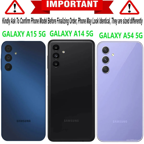 For Samsung Galaxy A15 A14 5G A54 Case Shockproof Phone Cover + Tempered Glass
