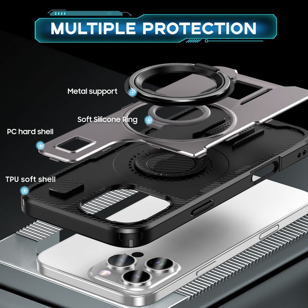 For iPhone 16 15 14 Plus 13 12 11 Pro Max Case Shockproof Ring Stand Phone Cover