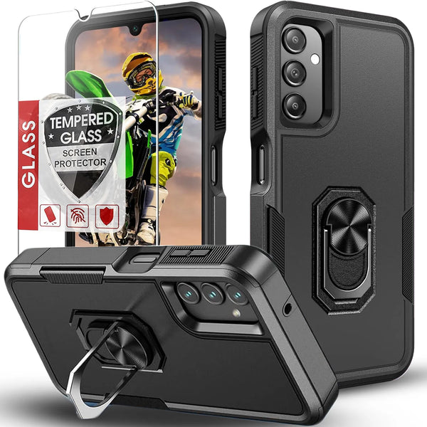 For Samsung Galaxy A15 A14 5G A54 Case Shockproof Phone Cover + Tempered Glass