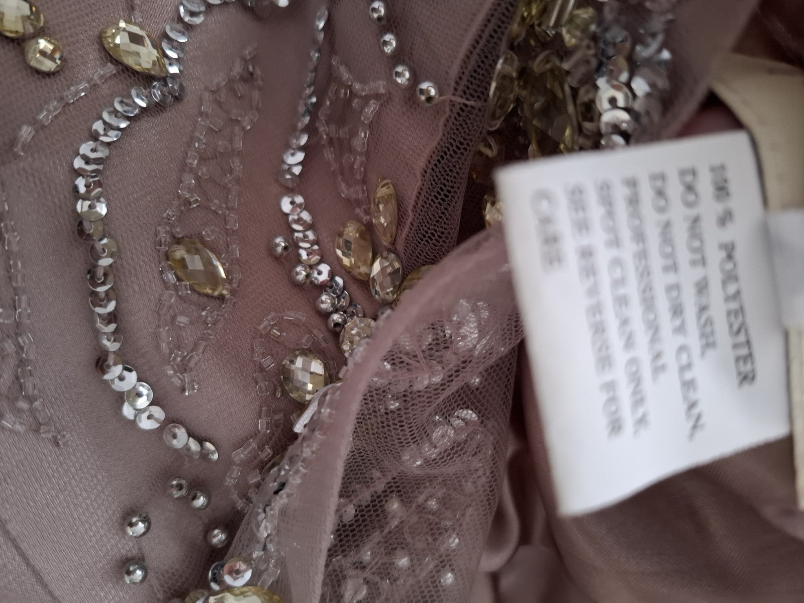 Stunning Manon embellished Nude Pink/Mushroom Evening Cruise Dress 16