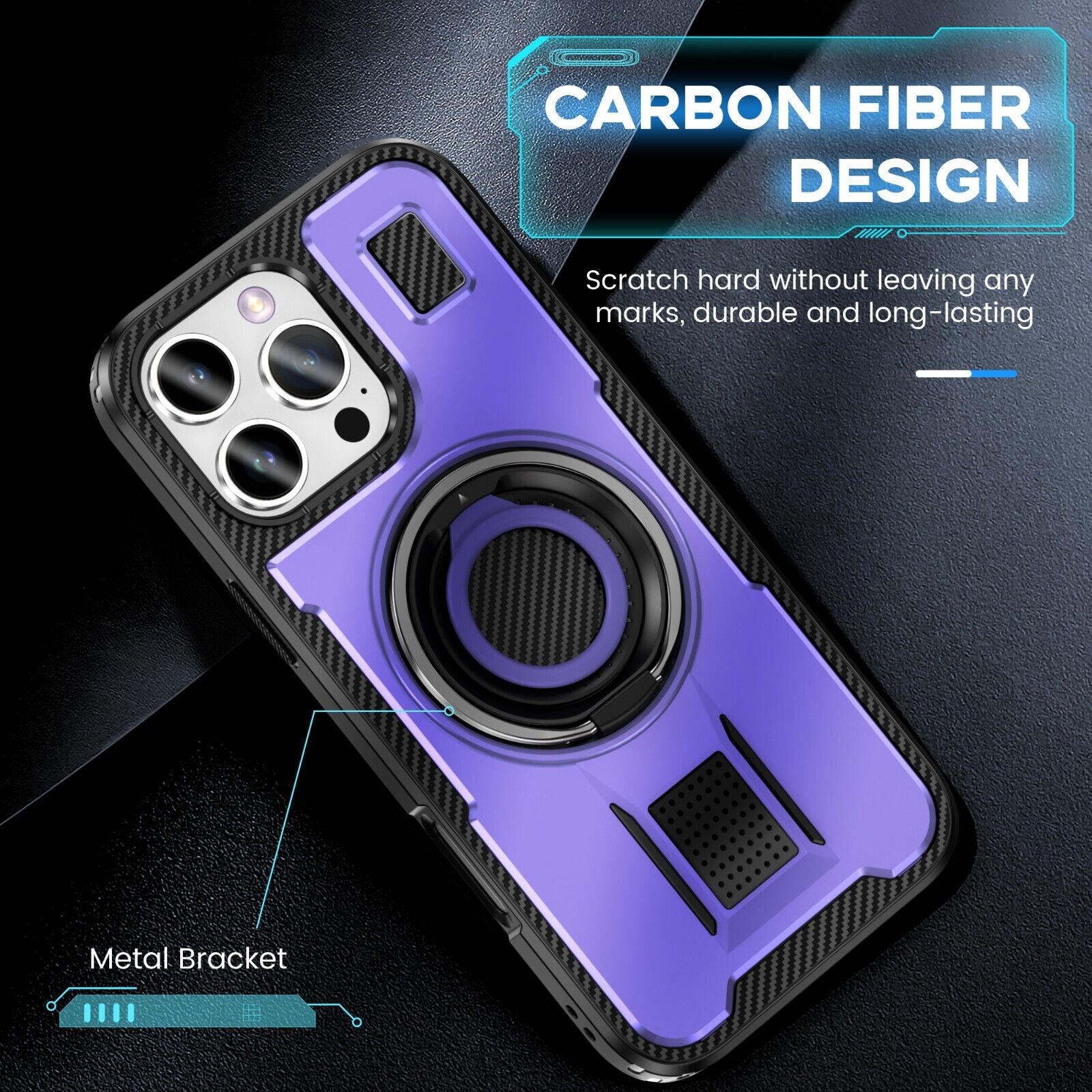 For iPhone 16 15 14 Plus 13 12 11 Pro Max Case Shockproof Ring Stand Phone Cover