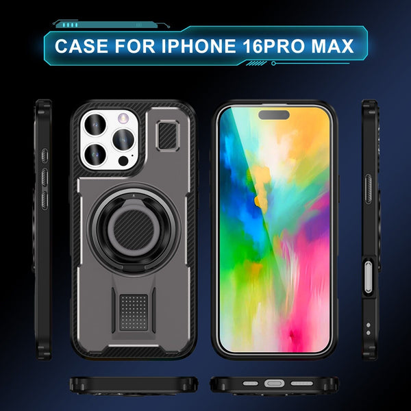 For iPhone 16 15 14 Plus 13 12 11 Pro Max Case Shockproof Ring Stand Phone Cover