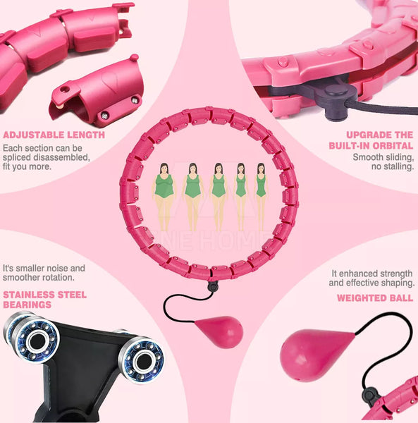 Fitness Smart Hula Hoop Detachable Weighted Hoops Lose Weight Sports 30/36 Knots