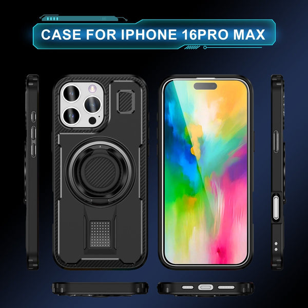 For iPhone 16 15 14 Plus 13 12 11 Pro Max Case Shockproof Ring Stand Phone Cover