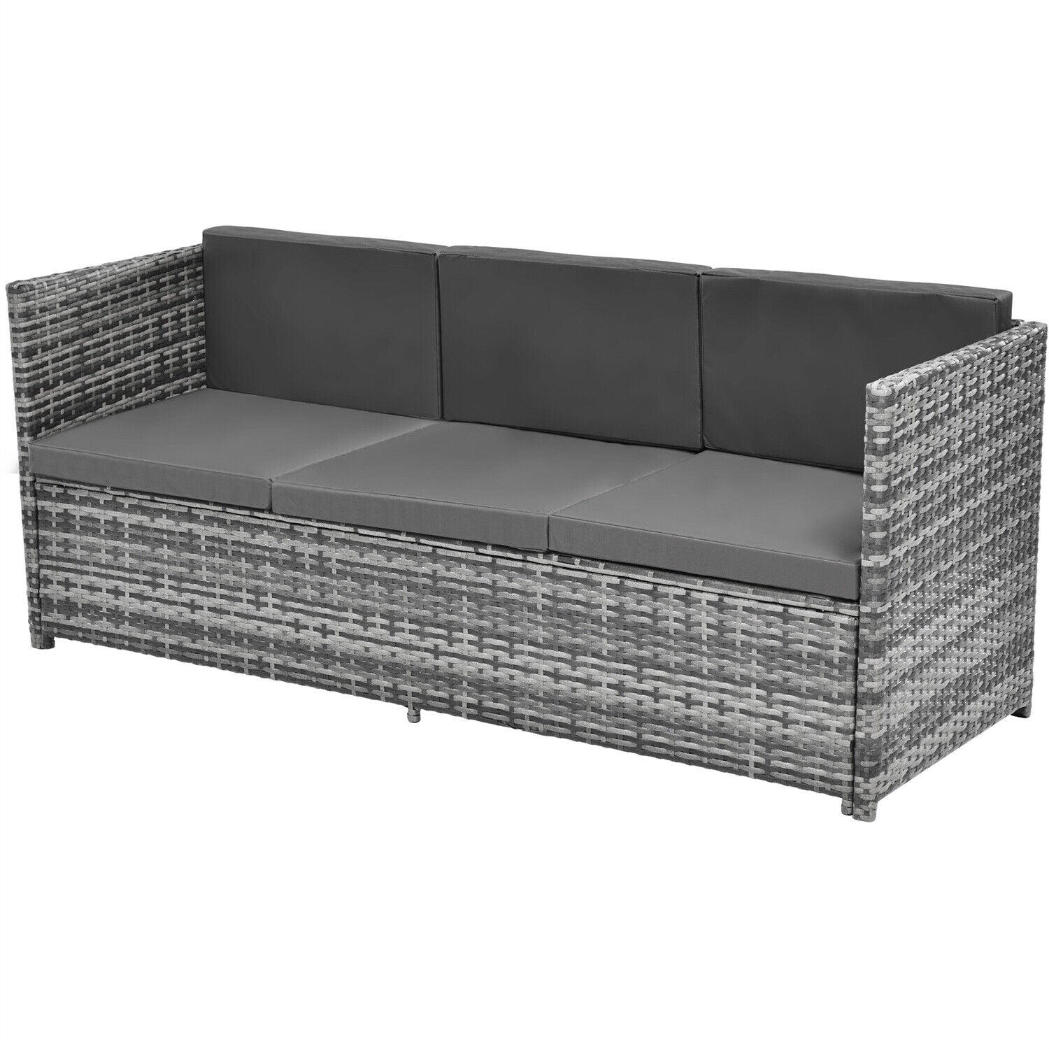Rattan Garden Furniture Set Sofa Table Recliner Chair Set Patio Outdoor Grey