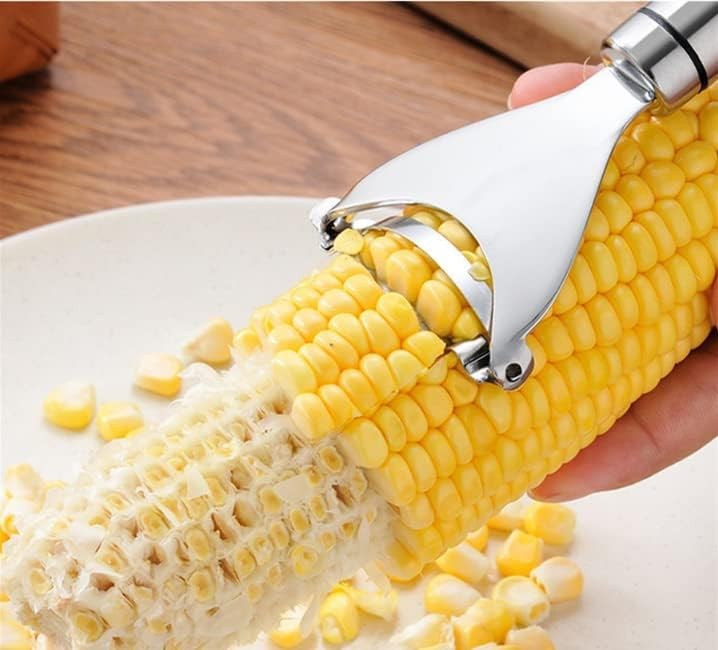 Kitchen Cutter Thresher Tool Stainless Steel Corn Cob Peeler Stripper Remover