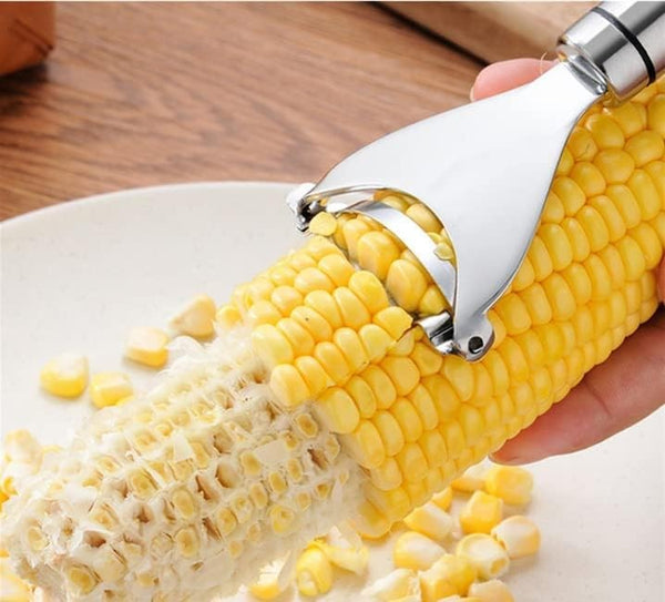 Kitchen Cutter Thresher Tool Stainless Steel Corn Cob Peeler Stripper Remover