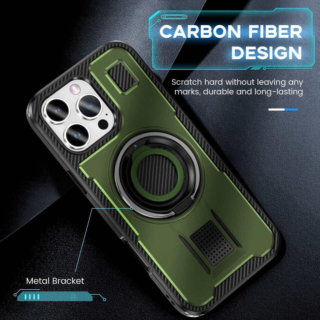 For iPhone 16 15 14 Plus 13 12 11 Pro Max Case Shockproof Ring Stand Phone Cover