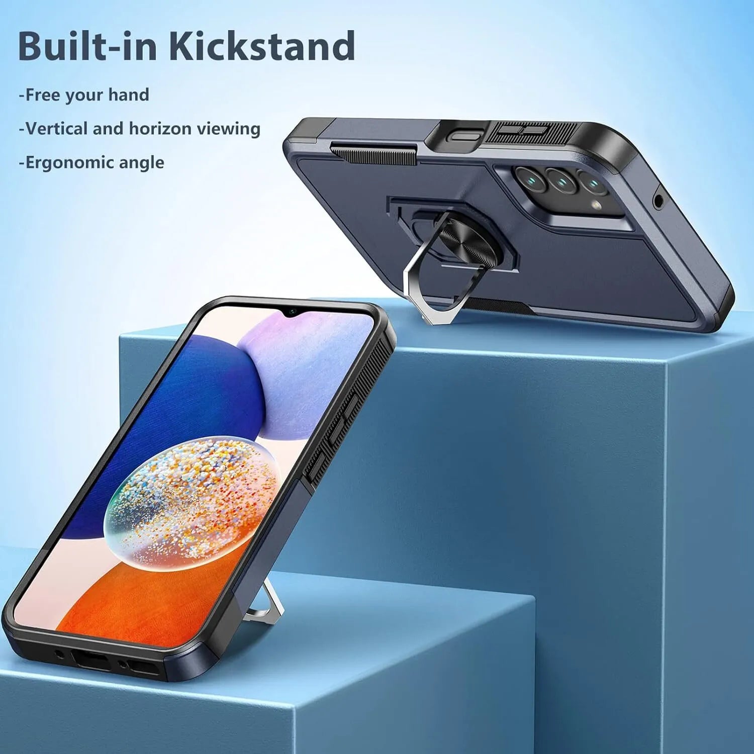 For Samsung Galaxy A15 A14 5G A54 Case Shockproof Phone Cover + Tempered Glass