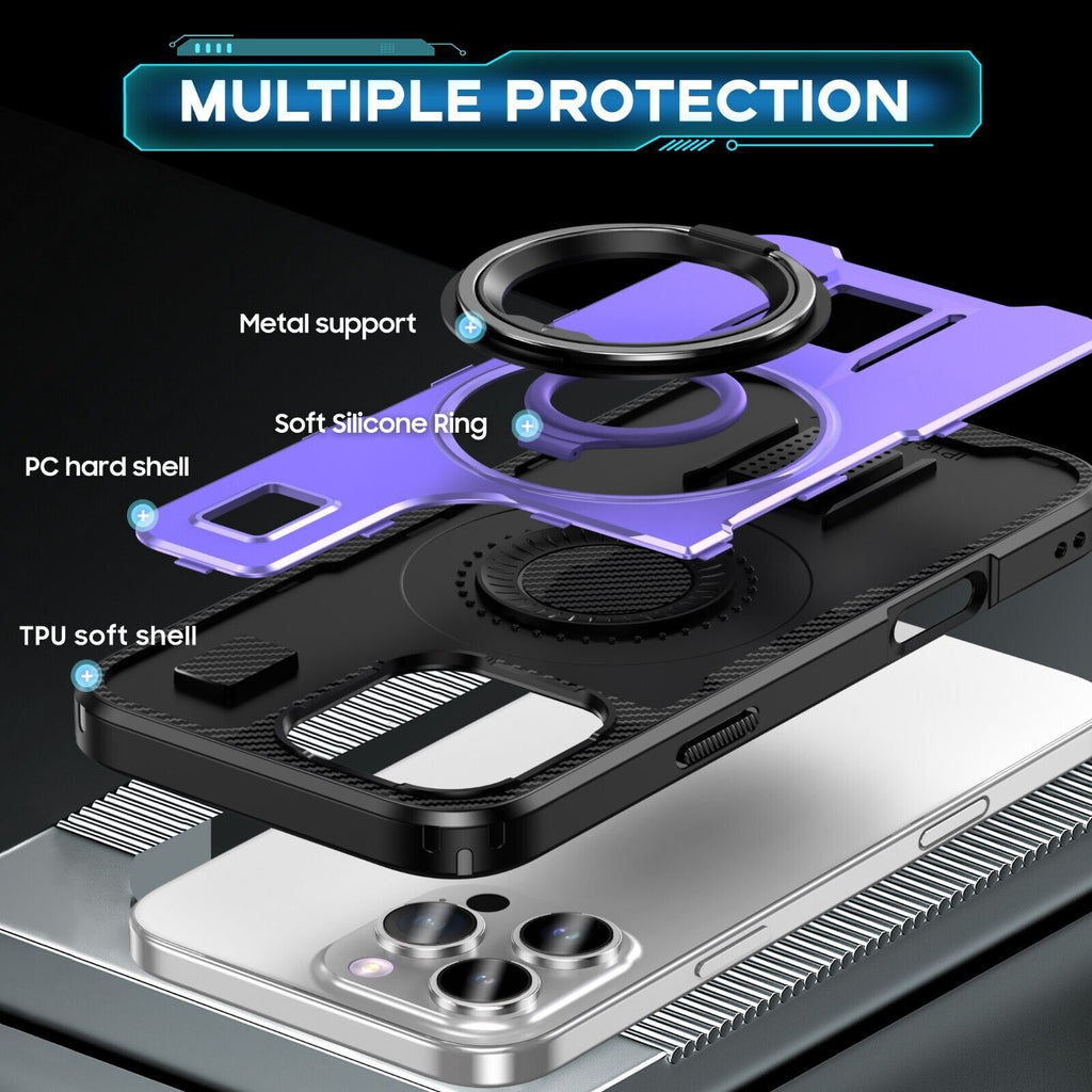 For iPhone 16 15 14 Plus 13 12 11 Pro Max Case Shockproof Ring Stand Phone Cover