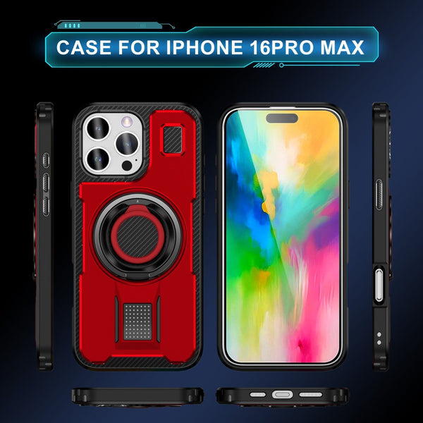 For iPhone 16 15 14 Plus 13 12 11 Pro Max Case Shockproof Ring Stand Phone Cover