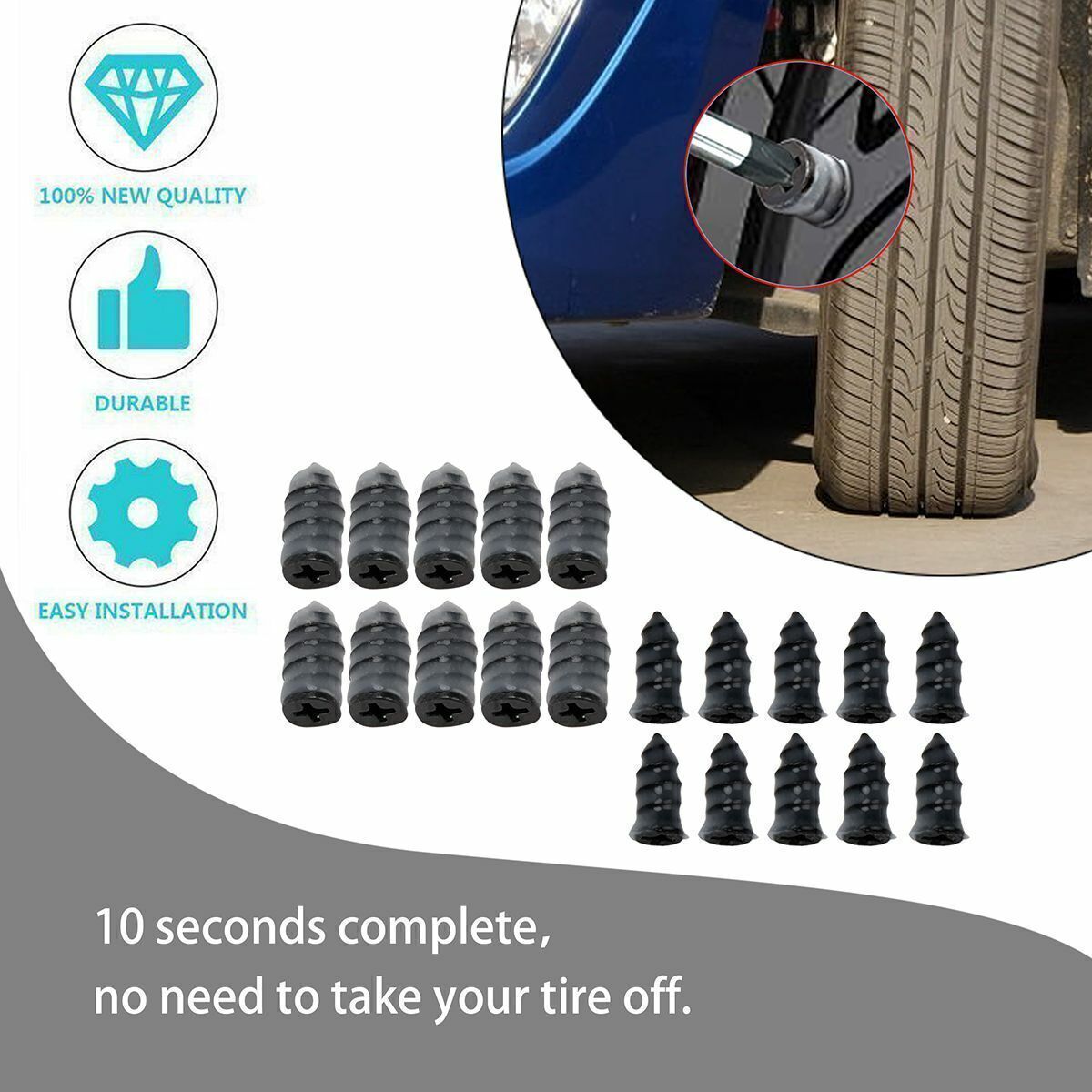 10-80Pcs Car Vacuum Tire Repair Nail Motorcycle Tubeless Tyre Repair Rubber Nail