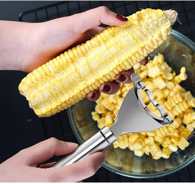 Kitchen Cutter Thresher Tool Stainless Steel Corn Cob Peeler Stripper Remover