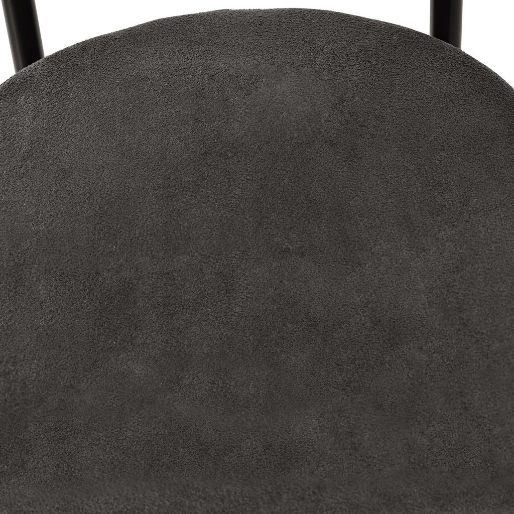 Modern Dining Chairs set of 2 Grey Faux Suede Upholstered Padded Seat Armchairs