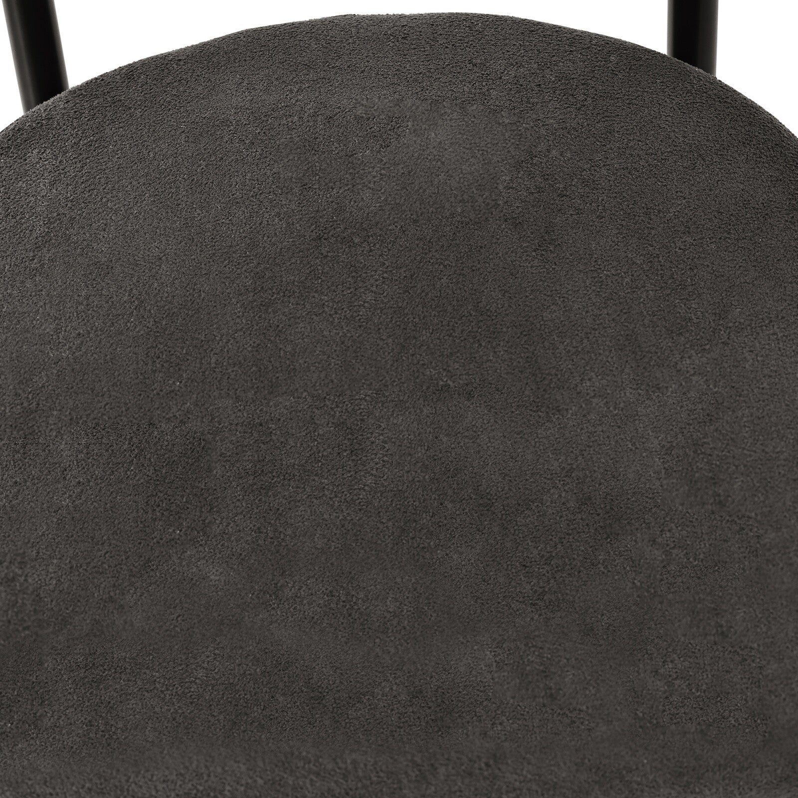 Modern Dining Chairs set of 2 Grey Faux Suede Upholstered Padded Seat Armchairs