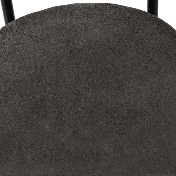 Modern Dining Chairs set of 2 Grey Faux Suede Upholstered Padded Seat Armchairs