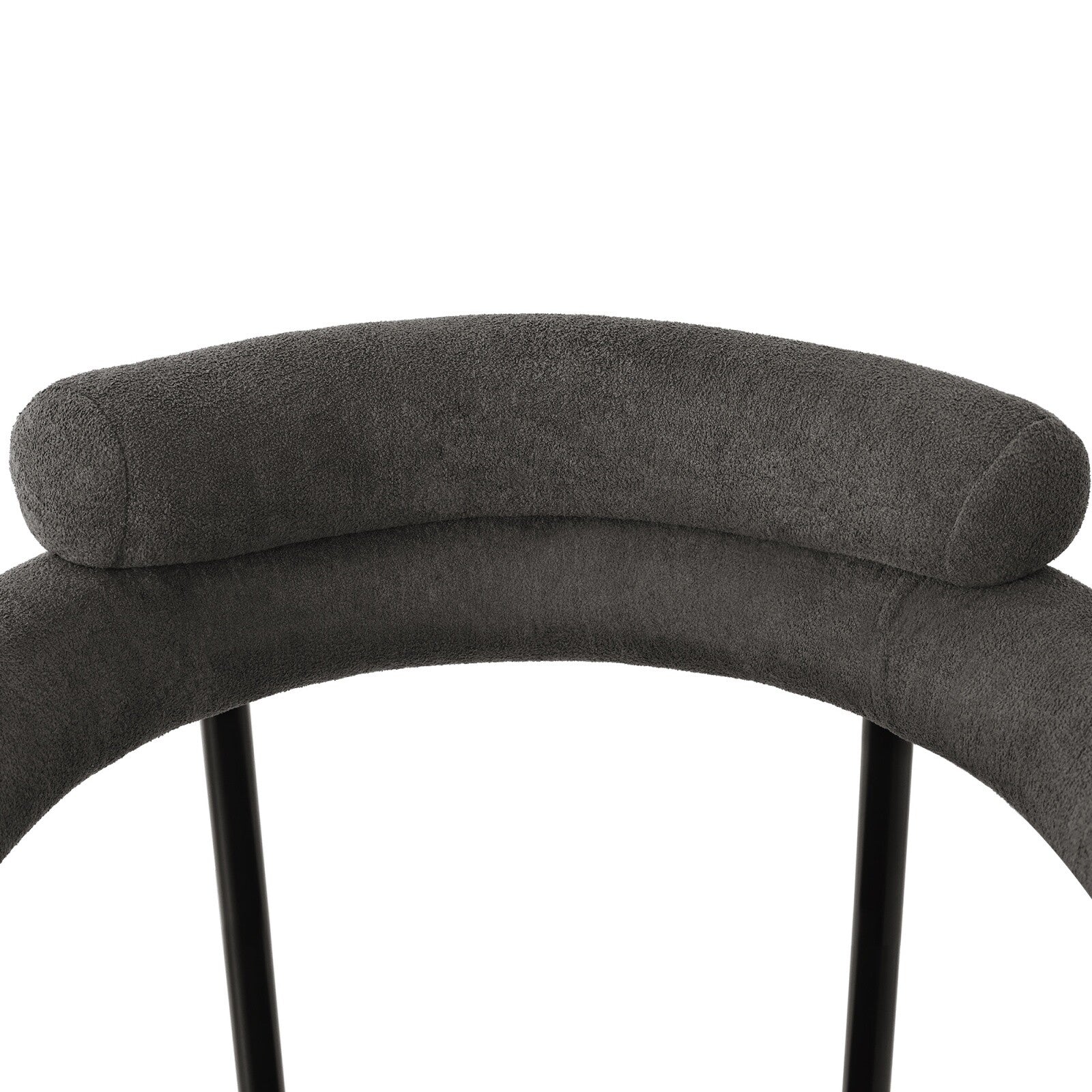 Modern Dining Chairs set of 2 Grey Faux Suede Upholstered Padded Seat Armchairs
