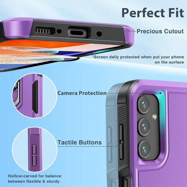 For Samsung Galaxy A15 A14 5G A54 Case Shockproof Phone Cover + Tempered Glass