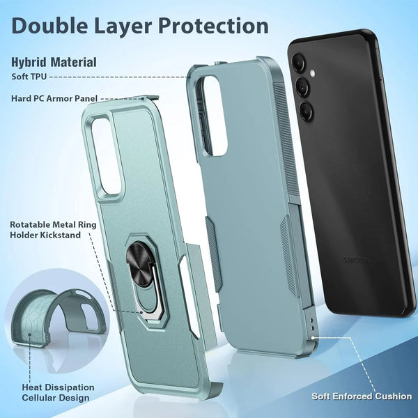 For Samsung Galaxy A15 A14 5G A54 Case Shockproof Phone Cover + Tempered Glass