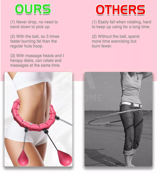 Fitness Smart Hula Hoop Detachable Weighted Hoops Lose Weight Sports 30/36 Knots