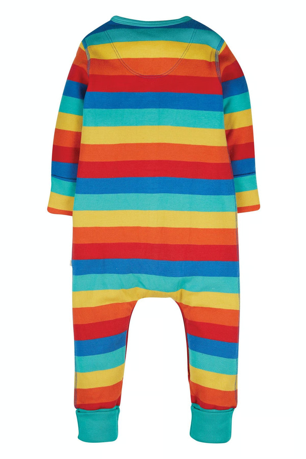 Frugi Unisex Rainbow Romper - Riley Romper - Rainbow Stripe