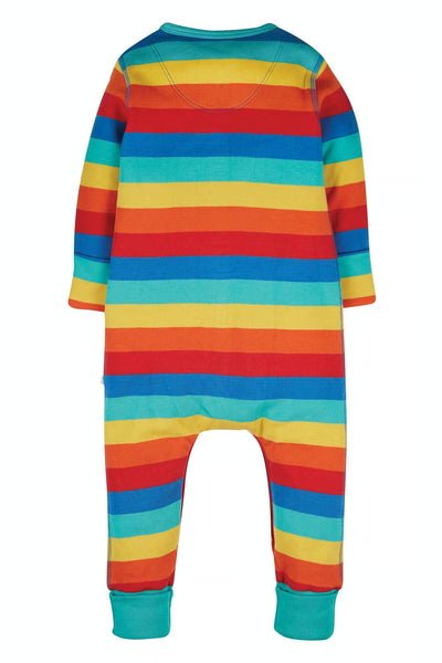 Frugi Unisex Rainbow Romper - Riley Romper - Rainbow Stripe