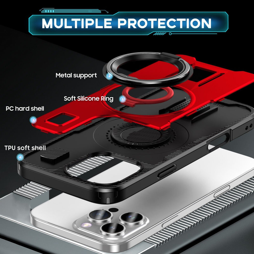 For iPhone 16 15 14 Plus 13 12 11 Pro Max Case Shockproof Ring Stand Phone Cover