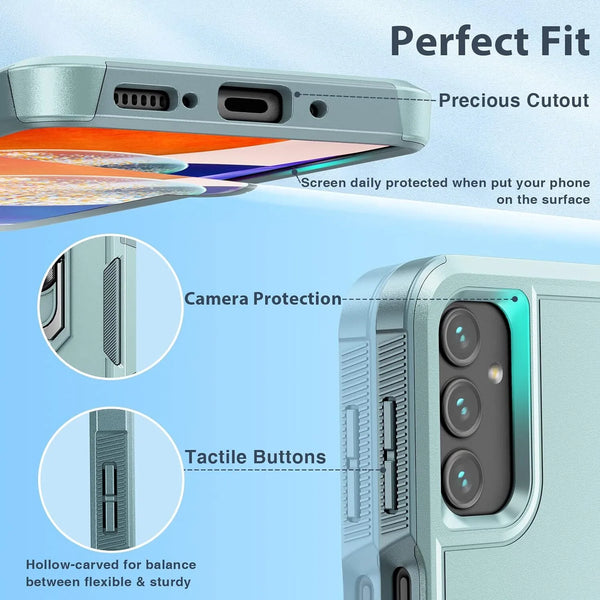 For Samsung Galaxy A15 A14 5G A54 Case Shockproof Phone Cover + Tempered Glass