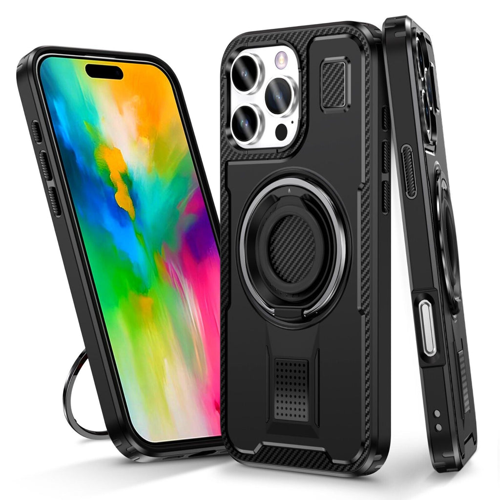 For iPhone 16 15 14 Plus 13 12 11 Pro Max Case Shockproof Ring Stand Phone Cover