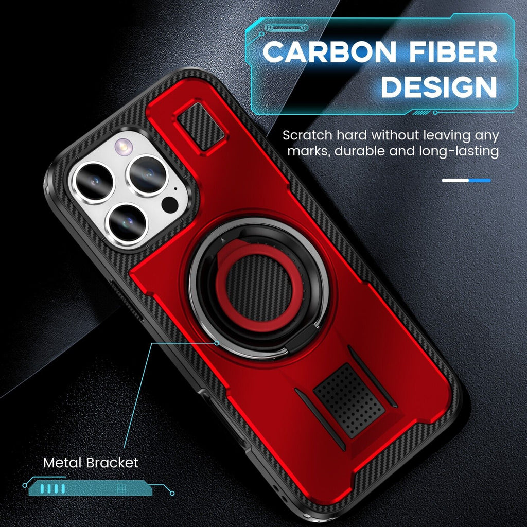 For iPhone 16 15 14 Plus 13 12 11 Pro Max Case Shockproof Ring Stand Phone Cover