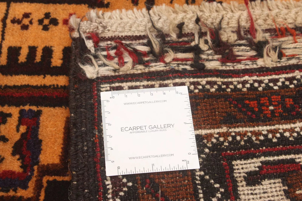Vintage Geometric Area Rug 3'4" x 6'5" Traditional Hand-Knotted Wool Carpet