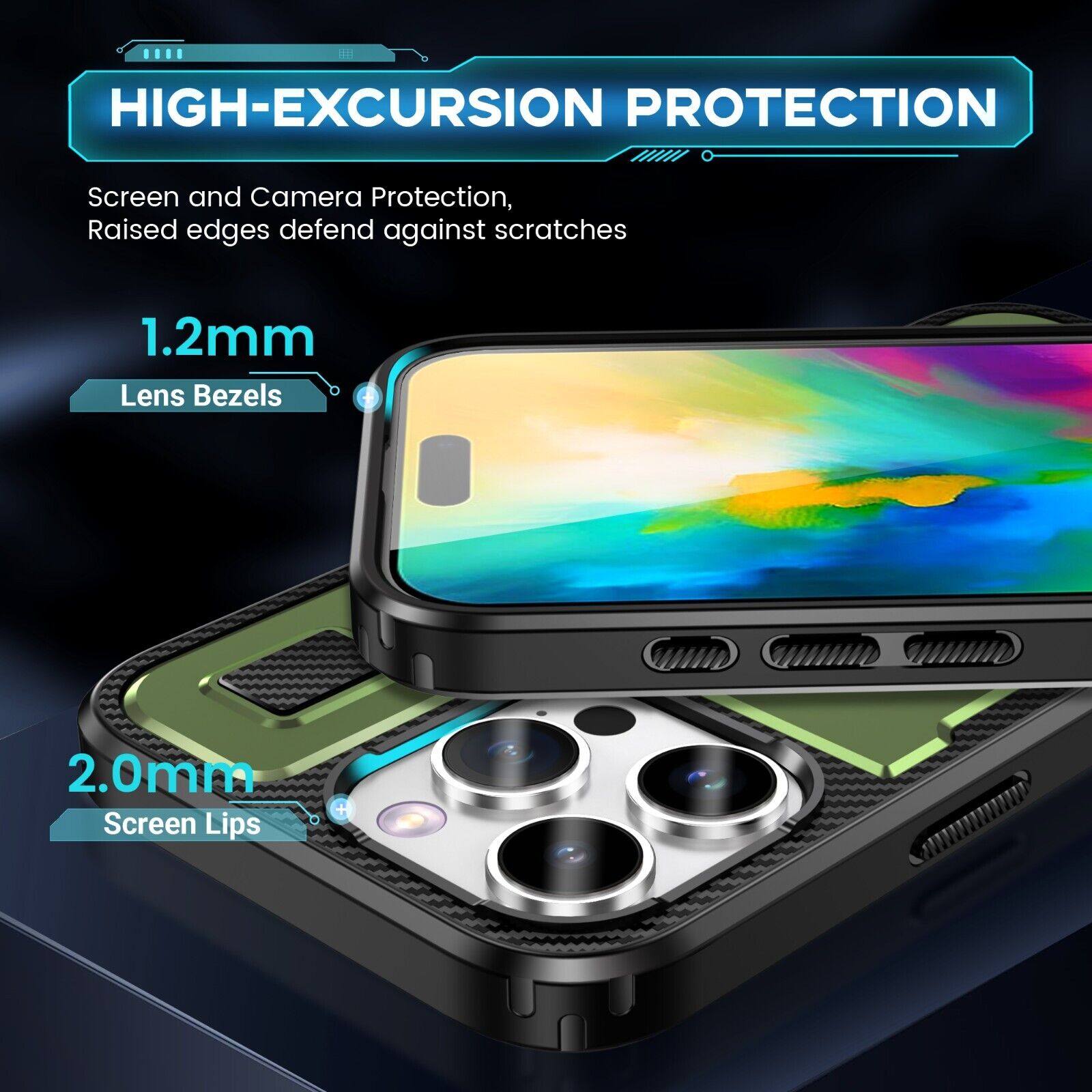 For iPhone 16 15 14 Plus 13 12 11 Pro Max Case Shockproof Ring Stand Phone Cover