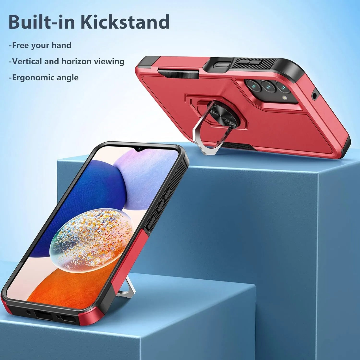 For Samsung Galaxy A15 A14 5G A54 Case Shockproof Phone Cover + Tempered Glass