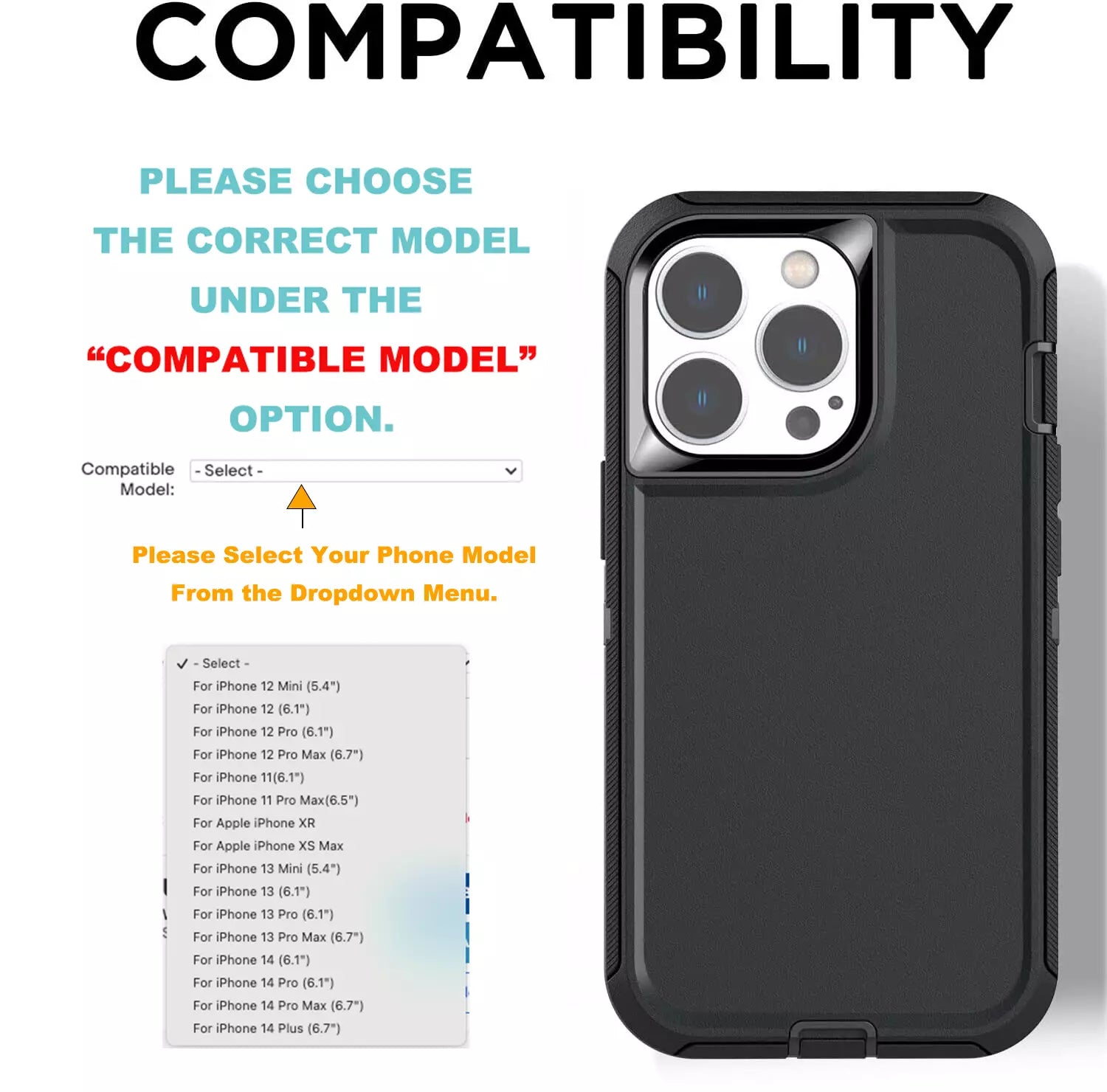For iPhone 16 15 Pro Max 14 13 12 11 XR X Phone Case Heavy Duty Shockproof Cover