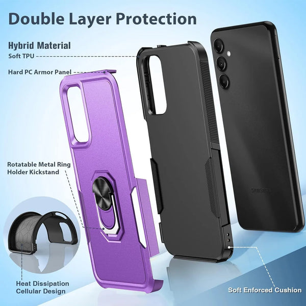 For Samsung Galaxy A15 A14 5G A54 Case Shockproof Phone Cover + Tempered Glass