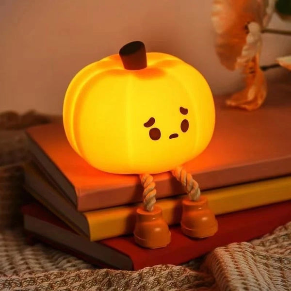 Cute Pumpkin Silicone Night Light | 3-Level Dimmable Touch Lamp UK