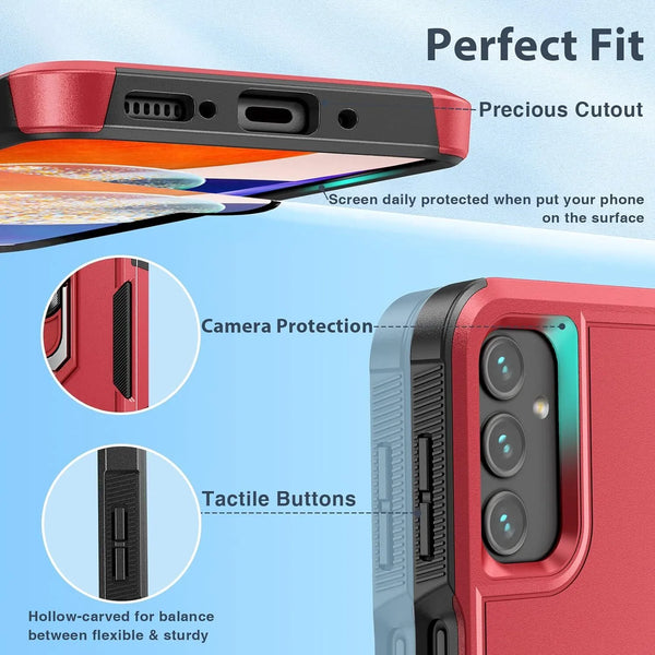 For Samsung Galaxy A15 A14 5G A54 Case Shockproof Phone Cover + Tempered Glass