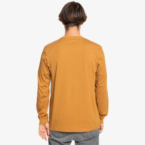 Quiksilver Mens Comp Logo Long Sleeve T-Shirt Top Crew Neck Graphic Tee Top