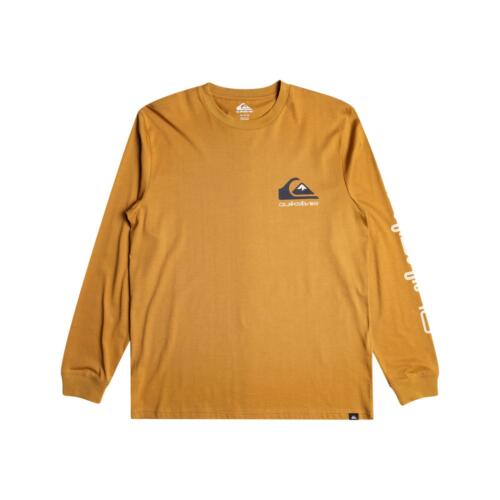 Quiksilver Mens Comp Logo Long Sleeve T-Shirt Top Crew Neck Graphic Tee Top