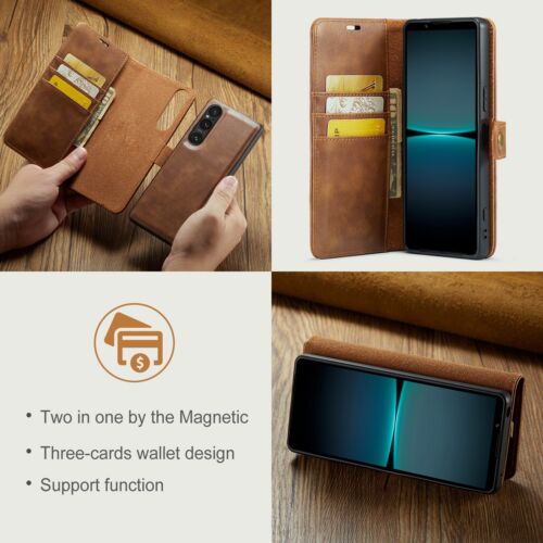 For Sony Xperia 1 5 10 VI V 2in1 Magnetic Removable Leather Wallet Case Cover