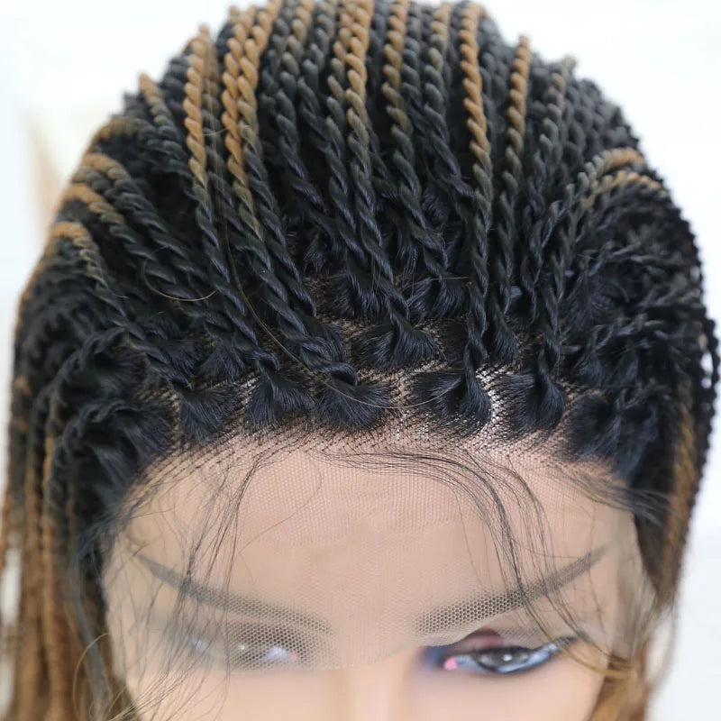 AIMEYA 13X4 Lace Wigs for Women Braided Box Braids Wig 500pieces Synthetic Lace Front Wig Braiding Wigs Natural Hairline Cosplay