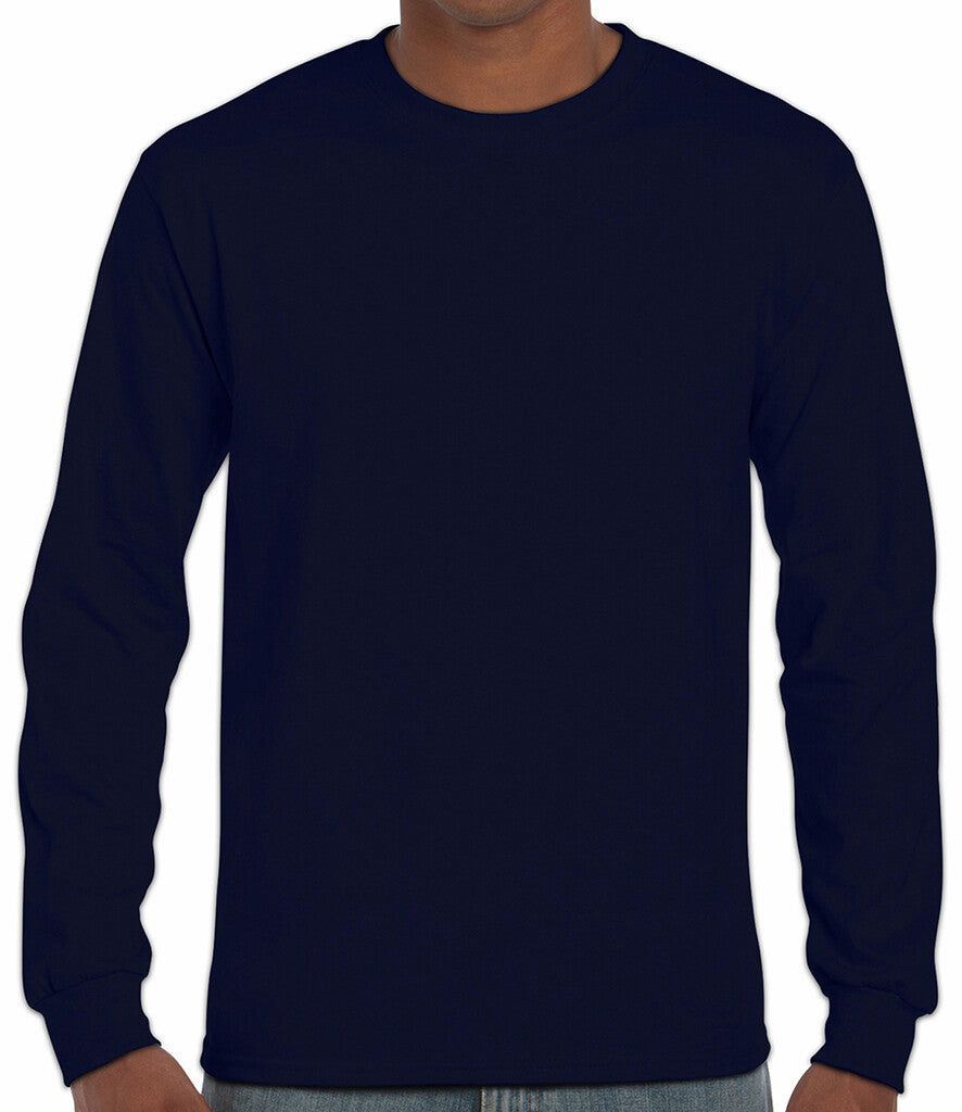 Gildan Mens Ultra Cotton Adult Long Sleeve T-Shirt Classic Fit Rib Cuffs Tee TOP