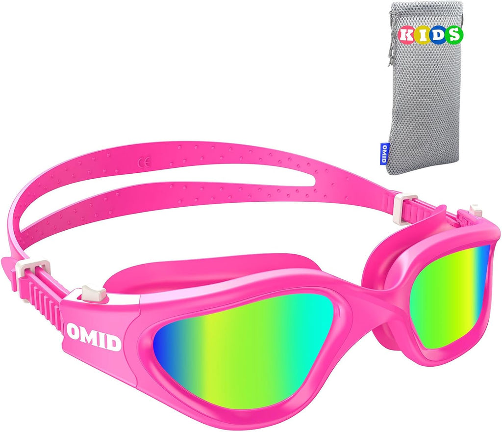 OMID Kids Swim Goggles, P2mini Lite Clear Lens Anti-Fog UV Protection Comfortable Swimming Goggles for kids Age 6-14