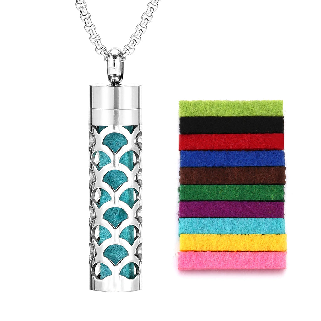 Rvs Holle Verticale Bar Luchtverfrisser Parfum Olie Diffuser Medaillon Charme Sieraden Hanger Ketting Voor Vrouwen Mannen Tiener