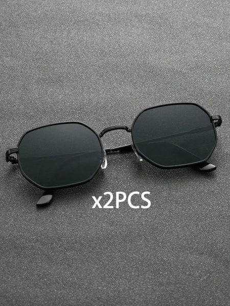 1/2 PCS Unisex Geometric Metal Frame Temperament Fashion Glasses For Outdoor Travel Driving Daily Life Accessories