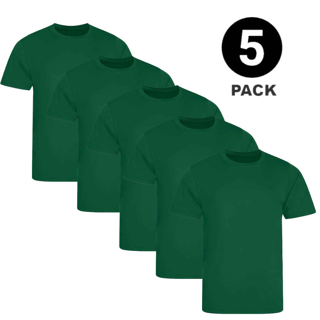 5 PACK Men's T-Shirt Heavy Cotton Plain Short Sleeve Tees 100% Cotton Blank Tees