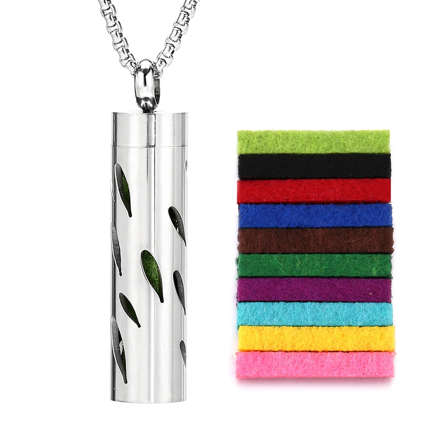 Rvs Holle Verticale Bar Luchtverfrisser Parfum Olie Diffuser Medaillon Charme Sieraden Hanger Ketting Voor Vrouwen Mannen Tiener