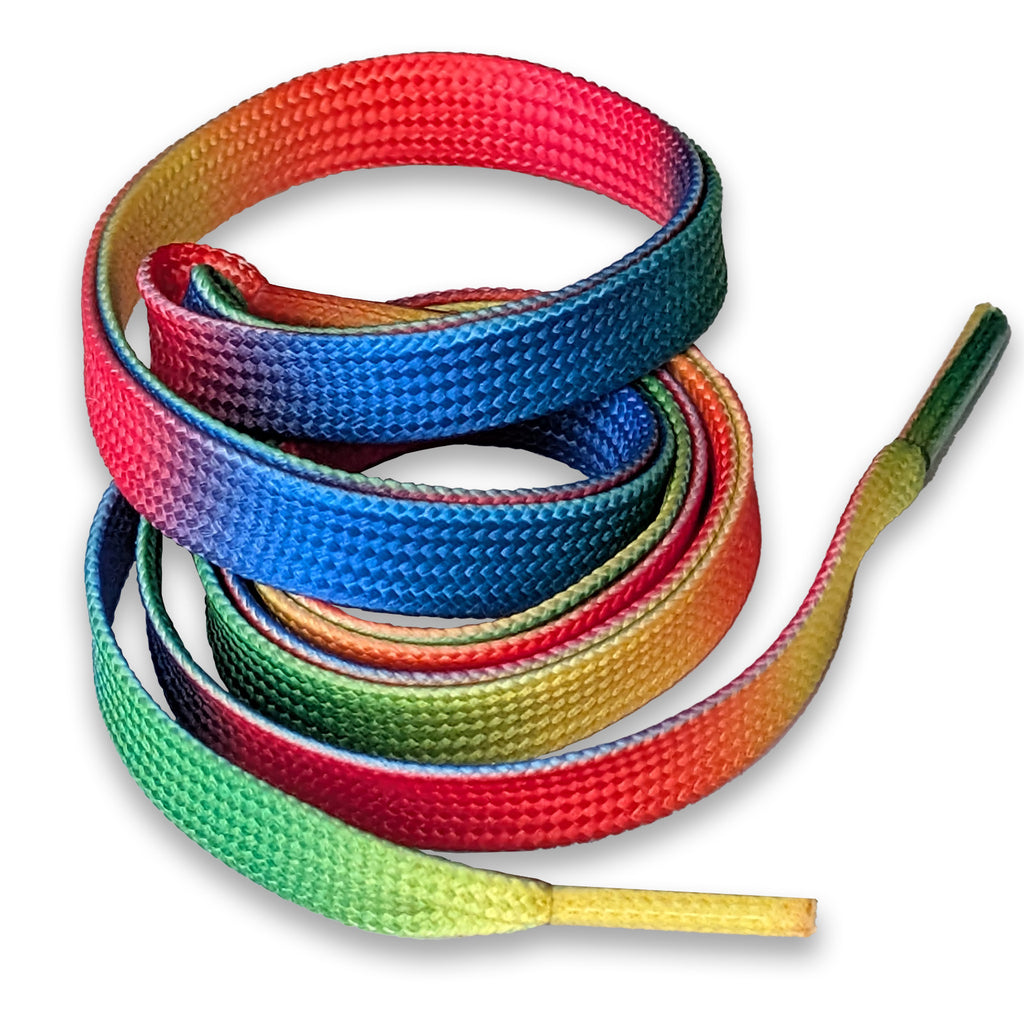 Flat Shoe Laces for Trainers or Boots Shoes 8mm Wide Black White or Colour Laces