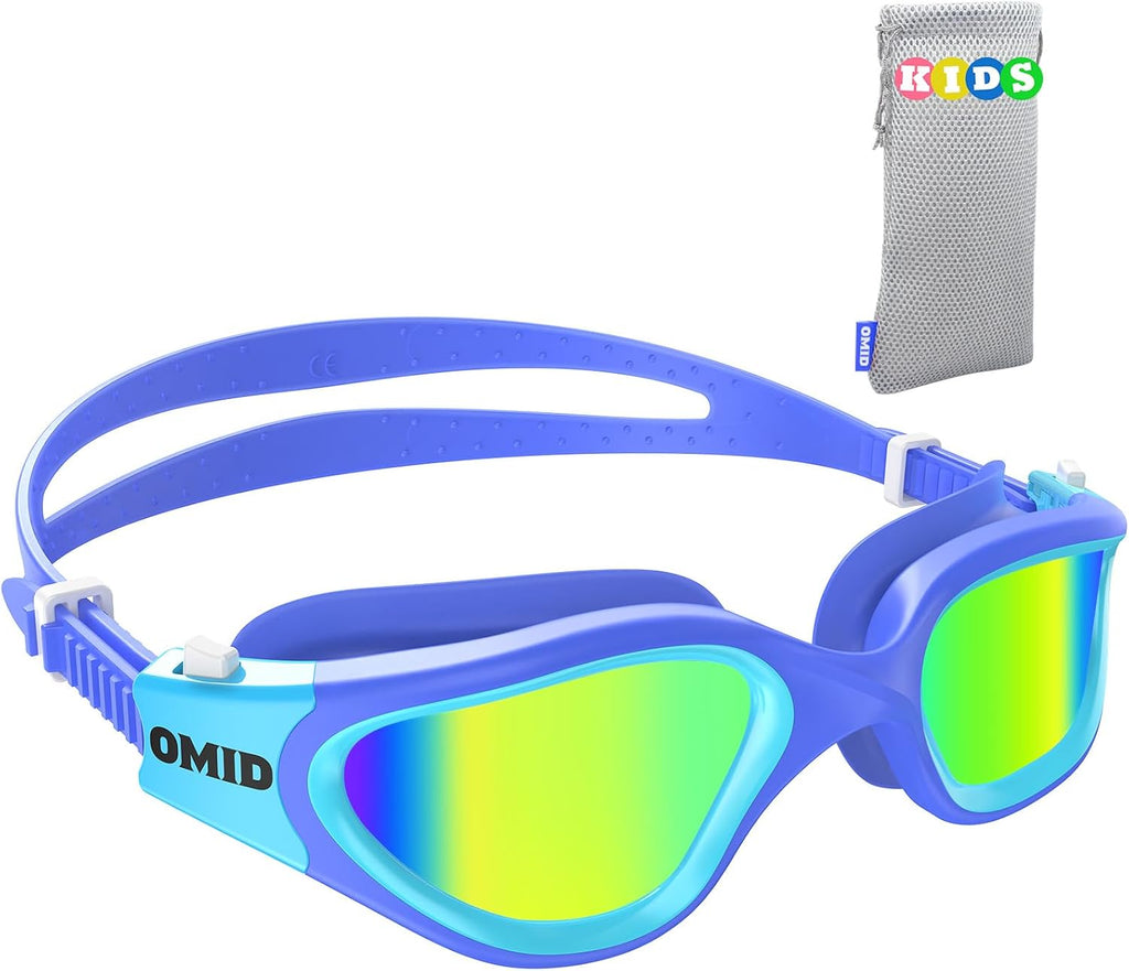 OMID Kids Swim Goggles, P2mini Lite Clear Lens Anti-Fog UV Protection Comfortable Swimming Goggles for kids Age 6-14
