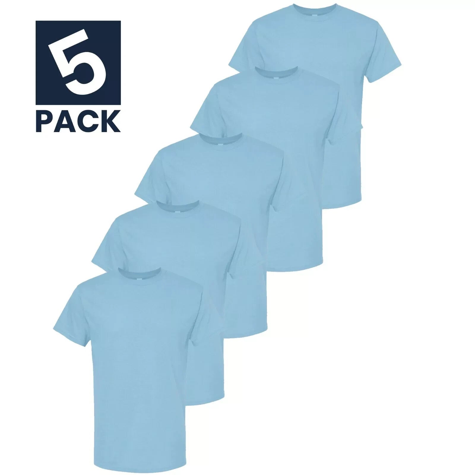 5 PACK Men's T-Shirt Heavy Cotton Plain Short Sleeve Tees 100% Cotton Blank Tees
